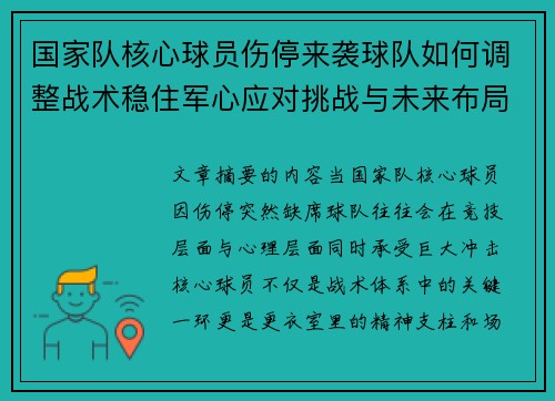 国家队核心球员伤停来袭球队如何调整战术稳住军心应对挑战与未来布局